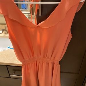 Pink/ coral - cupcake and cashmere dress v neck w ruffle and tie on back